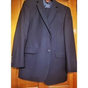 Mens Pierre Noir Navy Blue 3 Piece Suit Sz L 42/36 Professional Work Suit